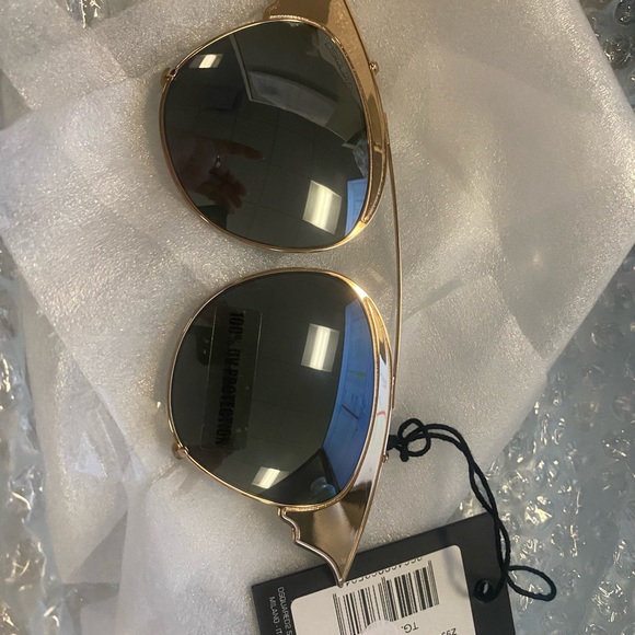 NEW DSQUARED2 Clip On Frame Sunglasses Batwing Shape Mirrored UV Protection main image 2
